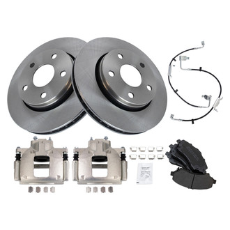 TRQ® - Disc Brake Kit with Semi-Metallic Pads, Calipers and Hoses