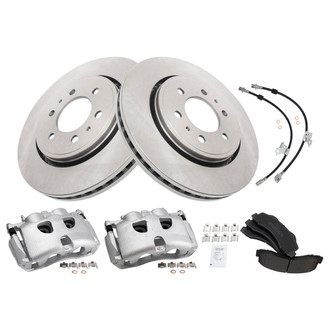 TRQ® - Disc Brake Kit with Semi-Metallic Pads, Calipers and Hoses