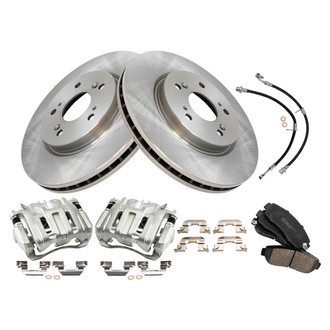 TRQ® - Disc Brake Kit with Ceramic Pads, Calipers and Hoses