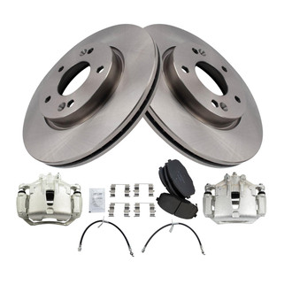 TRQ® - Front Disc Brake Kit with Ceramic Pads, Calipers and Hoses