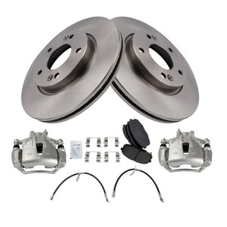 TRQ® - Front Disc Brake Kit with Ceramic Pads, Calipers and Hoses