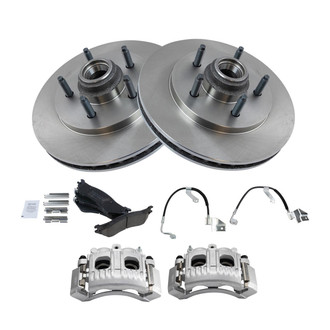 TRQ® - Front Disc Brake Kit with Ceramic Pads, Calipers and Hoses