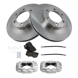 TRQ® - Front Disc Brake Kit with Ceramic Pads, Calipers and Hoses