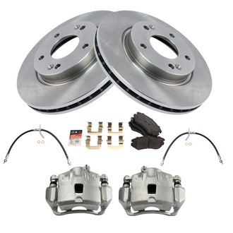 TRQ® - Front Disc Brake Kit with Ceramic Pads, Calipers and Hoses