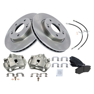 TRQ® - Disc Brake Kit with Semi-Metallic Pads, Calipers and Hoses