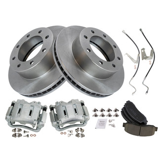 TRQ® - Front Disc Brake Kit with Ceramic Pads, Calipers and Hoses