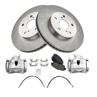 TRQ® - Front Disc Brake Kit with Ceramic Pads, Calipers and Hoses