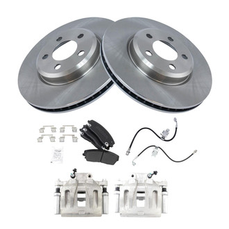 TRQ® - Disc Brake Kit with Semi-Metallic Pads, Calipers and Hoses