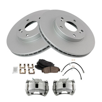 TRQ® - Front Disc Brake Kit with Ceramic Pads, Calipers and Hoses