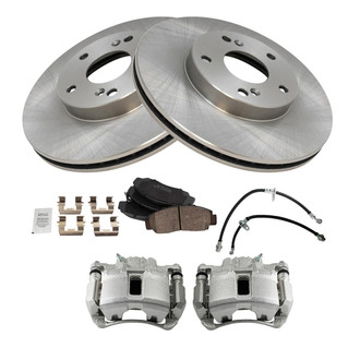 TRQ® - Front Disc Brake Kit with Ceramic Pads, Calipers and Hoses