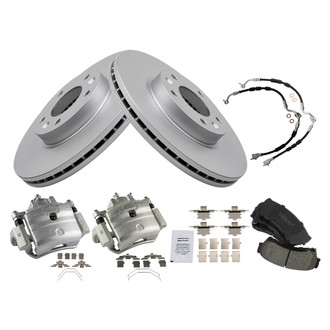TRQ® - Front Disc Brake Kit with Ceramic Pads, Calipers and Hoses
