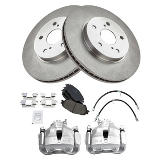 TRQ® - Disc Brake Kit with Ceramic Pads, Calipers and Hoses
