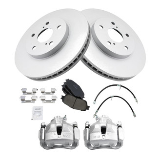 TRQ® - Front Disc Brake Kit with Ceramic Pads, Calipers and Hoses