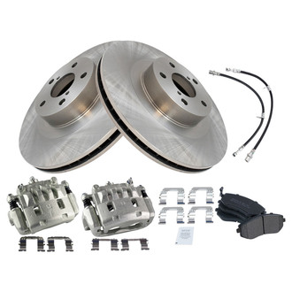 TRQ® - Disc Brake Kit with Semi-Metallic Pads, Calipers and Hoses