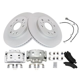 TRQ® - Front Disc Brake Kit with Semi-Metallic Pads, Calipers and Hoses