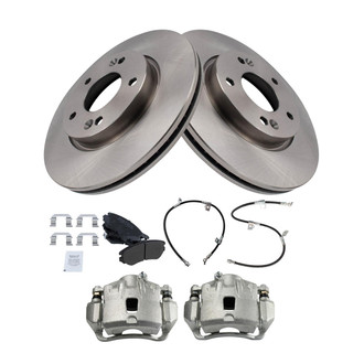 TRQ® - Disc Brake Kit with Semi-Metallic Pads, Calipers and Hoses