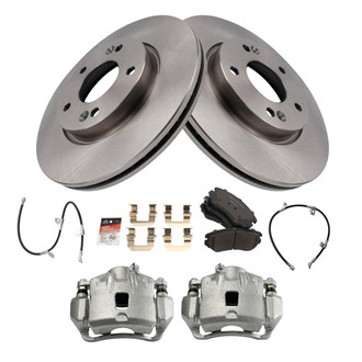 TRQ® - Disc Brake Kit with Ceramic Pads, Calipers and Hoses