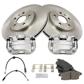 TRQ® - Disc Brake Kit with Ceramic Pads, Calipers and Hoses