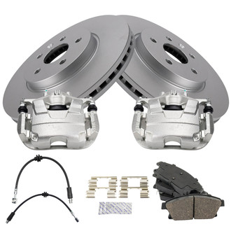 TRQ® - Front Disc Brake Kit with Ceramic Pads, Calipers and Hoses