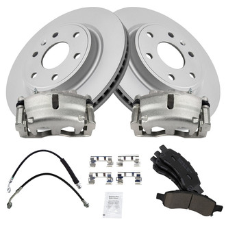 TRQ® - Front Disc Brake Kit with Ceramic Pads, Calipers and Hoses