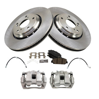 TRQ® - Front Disc Brake Kit with Ceramic Pads, Calipers and Hoses