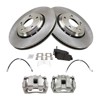 TRQ® - Front Disc Brake Kit with Ceramic Pads, Calipers and Hoses