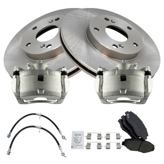 TRQ® - Front Disc Brake Kit with Ceramic Pads, Calipers and Hoses