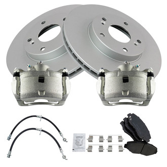 TRQ® - Front Disc Brake Kit with Ceramic Pads, Calipers and Hoses