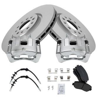 TRQ® - Front Disc Brake Kit with Ceramic Pads, Calipers and Hoses