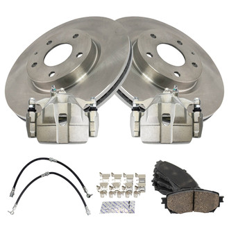 TRQ® - Front Disc Brake Kit with Ceramic Pads, Calipers and Hoses