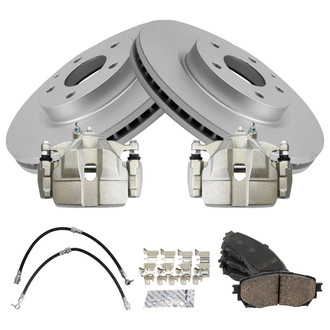 TRQ® - Front Disc Brake Kit with Ceramic Pads, Calipers and Hoses
