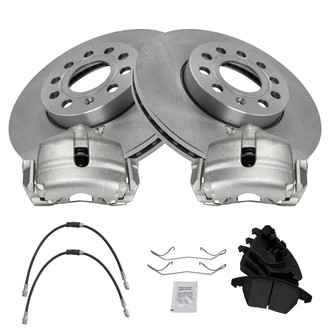 TRQ® - Disc Brake Kit with Ceramic Pads, Calipers and Hoses