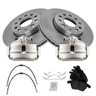 TRQ® - Front Disc Brake Kit with Ceramic Pads, Calipers and Hoses