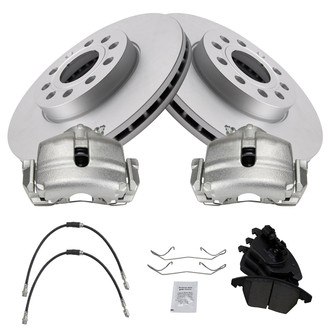 TRQ® - Front Disc Brake Kit with Ceramic Pads, Calipers and Hoses