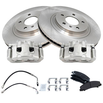 TRQ® - Disc Brake Kit with Semi-Metallic Pads, Calipers and Hoses