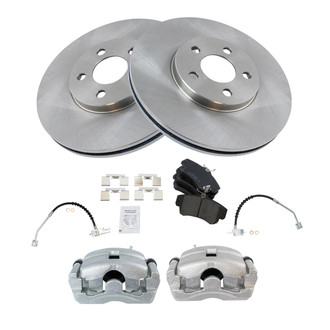 TRQ® - Front Disc Brake Kit with Ceramic Pads, Calipers and Hoses