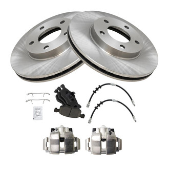 TRQ® - Front Disc Brake Kit with Ceramic Pads, Calipers and Hoses