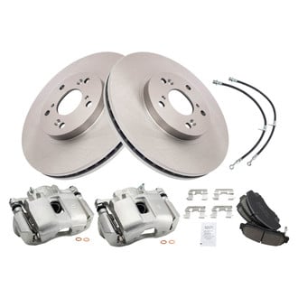 TRQ® - Front Disc Brake Kit with Ceramic Pads, Calipers and Hoses