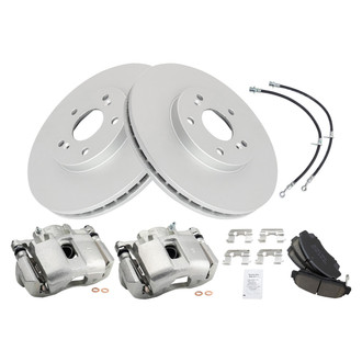 TRQ® - Front Disc Brake Kit with Ceramic Pads, Calipers and Hoses