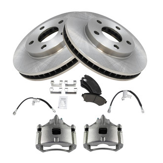 TRQ® - Front Disc Brake Kit with Ceramic Pads, Calipers and Hoses