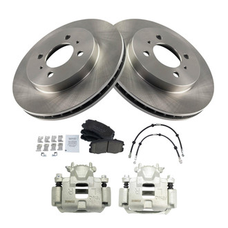 TRQ® - Front Disc Brake Kit with Ceramic Pads, Calipers and Hoses