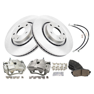 TRQ® - Front Disc Brake Kit with Ceramic Pads, Calipers and Hoses