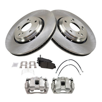 TRQ® - Front Disc Brake Kit with Ceramic Pads, Calipers and Hoses