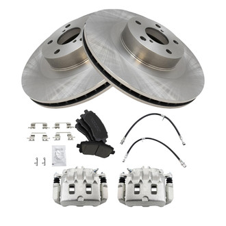 TRQ® - Front Disc Brake Kit with Ceramic Pads, Calipers and Hoses