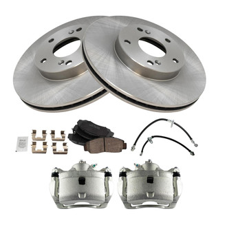 TRQ® - Front Disc Brake Kit with Ceramic Pads, Calipers and Hoses