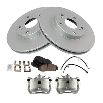 TRQ® - Front Disc Brake Kit with Ceramic Pads, Calipers and Hoses