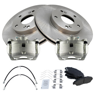 TRQ® - Front Disc Brake Kit with Ceramic Pads, Calipers and Hoses