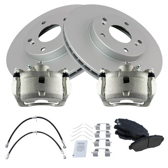 TRQ® - Front Disc Brake Kit with Ceramic Pads, Calipers and Hoses