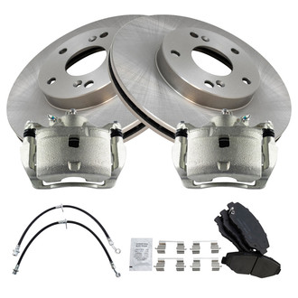 TRQ® - Front Disc Brake Kit with Ceramic Pads, Calipers and Hoses