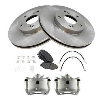 TRQ® - Disc Brake Kit with Semi-Metallic Pads, Calipers and Hoses